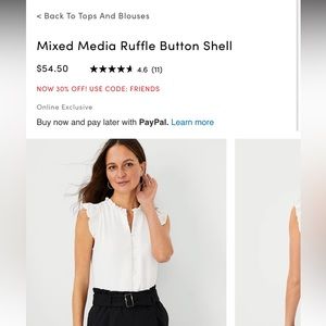 Mixed Media Ruffle Button Shell